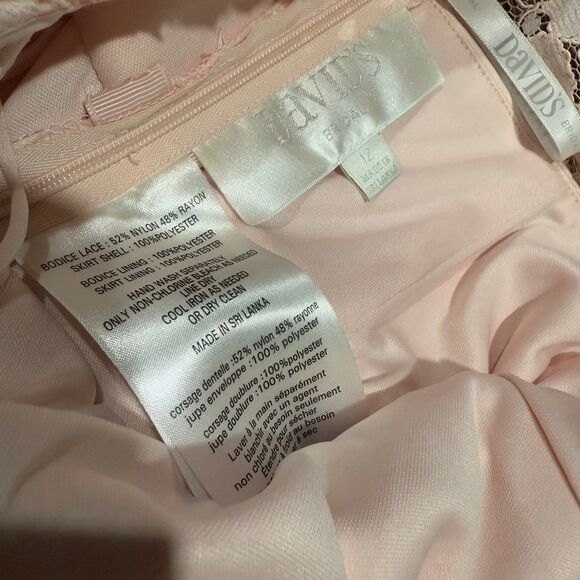 David’s Bridal Girls Size 12 Pink One Shoulder Strap L - Picture 5 of 6